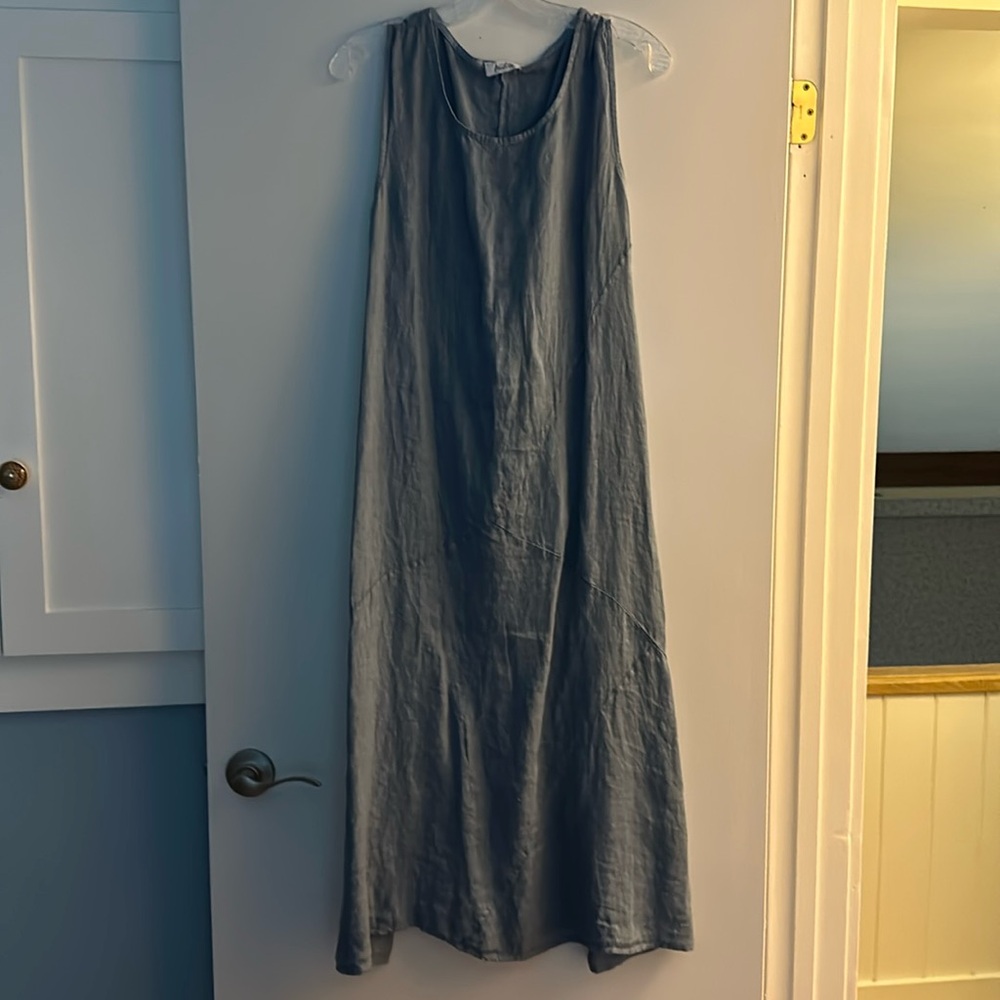 High quality linen sleeveless dress with jacket